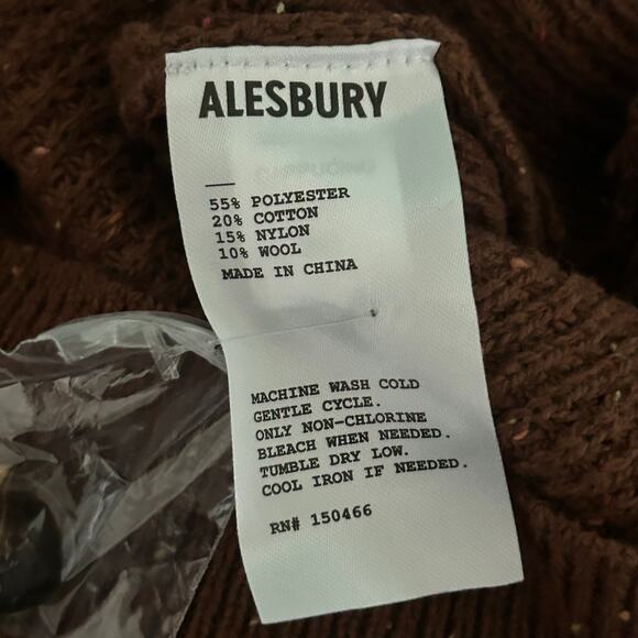 Alesbury Mens Waffle Knit Pullover Button Mock Neck Sweater M Medium NWOT - Picture 7 of 7